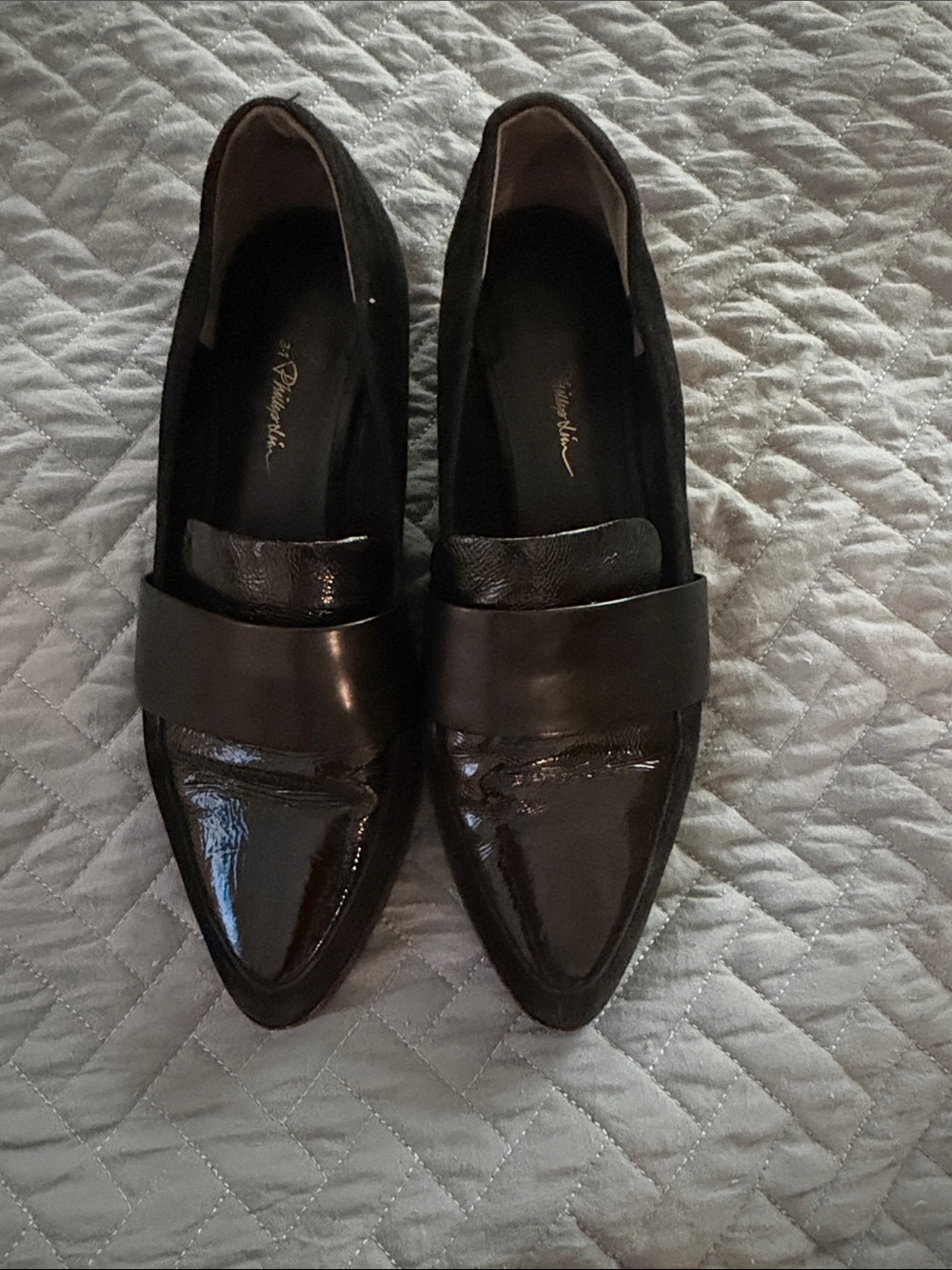 3.1 Phillip Lim Black Patent Leather Pointed Loafers